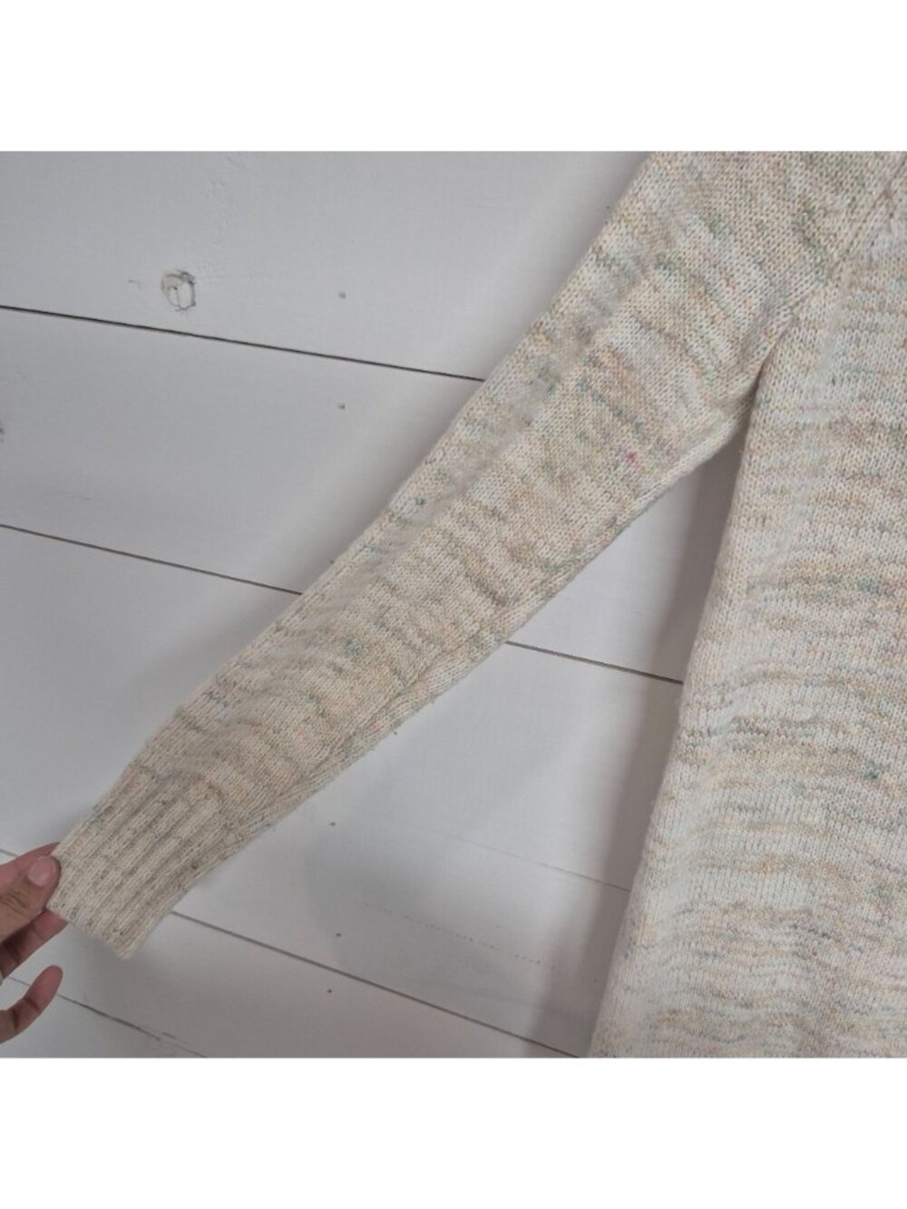 LC Lauren Conrad Women's Cream Festive Sweater Size XS - Picture 5 of 6